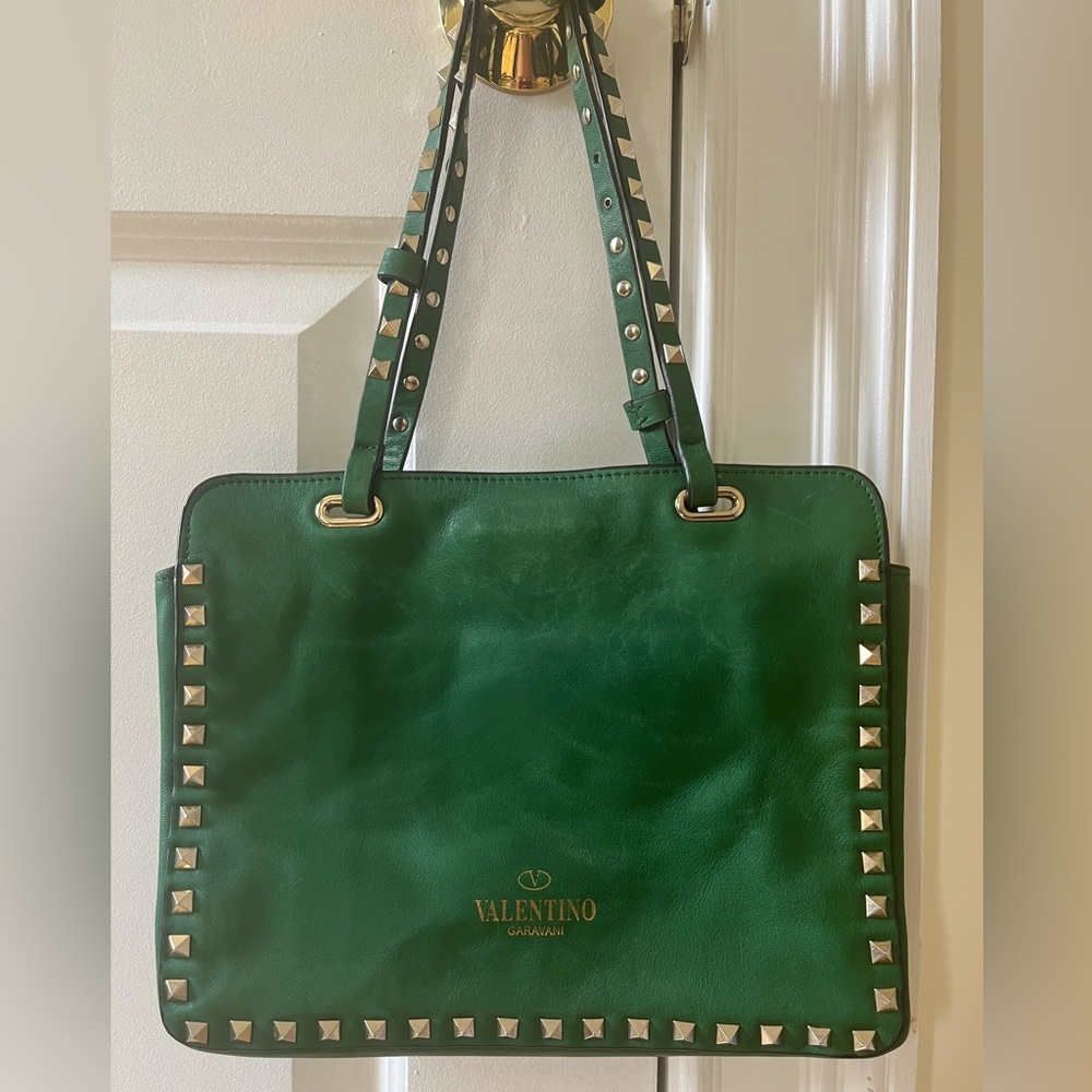 Valentino Garavani vintage green handbag shoulder bag authentic